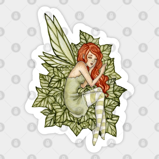 Sleepy Ivy Fairy Sticker by AmyBrownArt